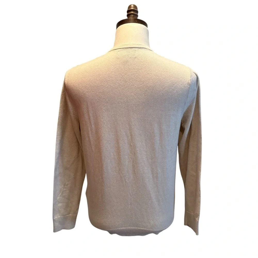 BONOBOS Crew Neck Sweater Beige Size Medium Cotton Cashmere Pullover